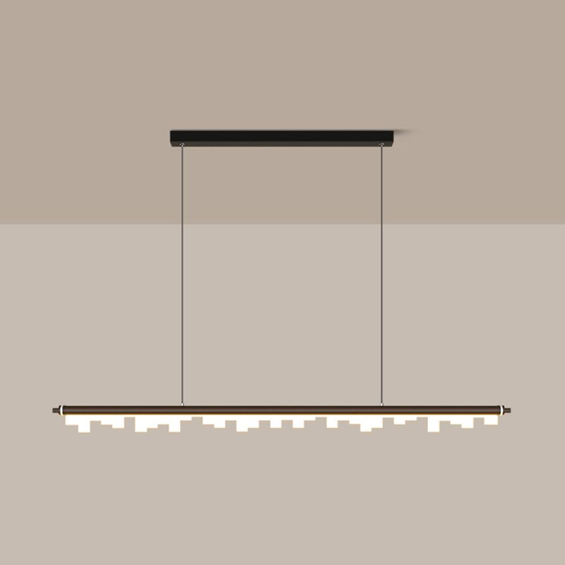 Idee di illuminazione dell'isola lineare moderna lampadario metallo 1 luci isola luminosa per sala da pranzo