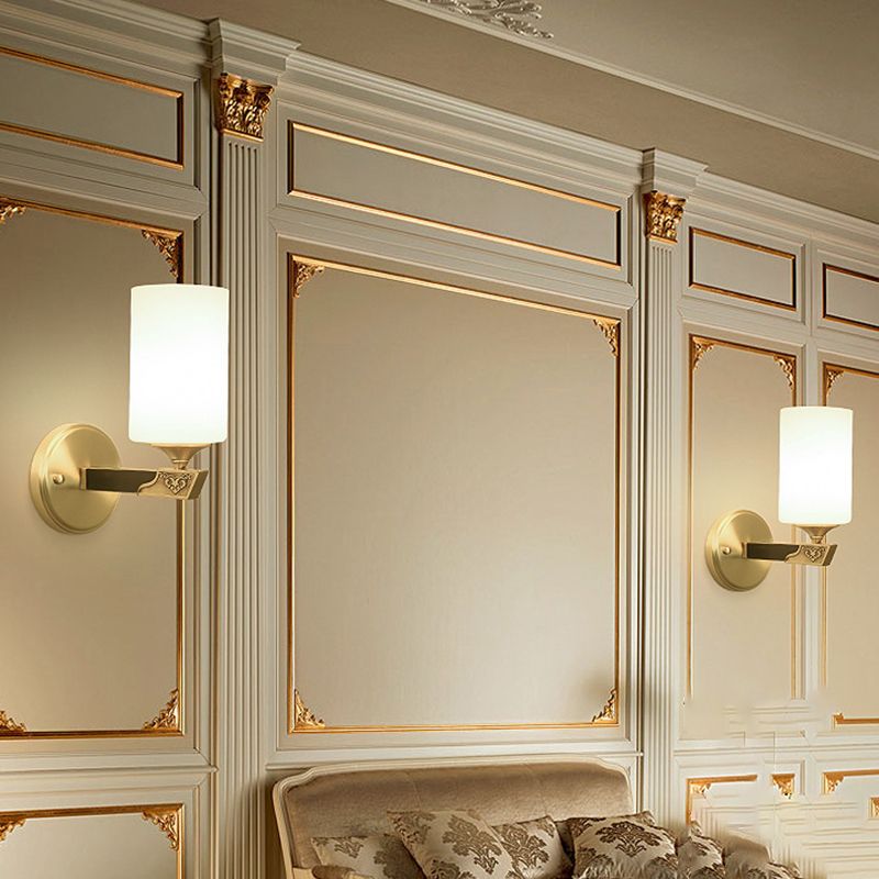 Glass Cylinder Wall Lights Modern 1-Light Wall Light Fixture