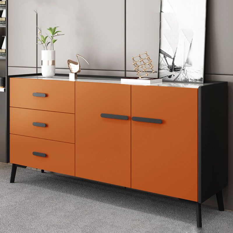 Contemporary Stone Chest Bedroom Horizontal Storage Chest with Drawers
