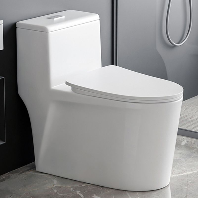 Contemporary Siphon Jet Toilet Bowl White Ceramic All-In-One Toilet