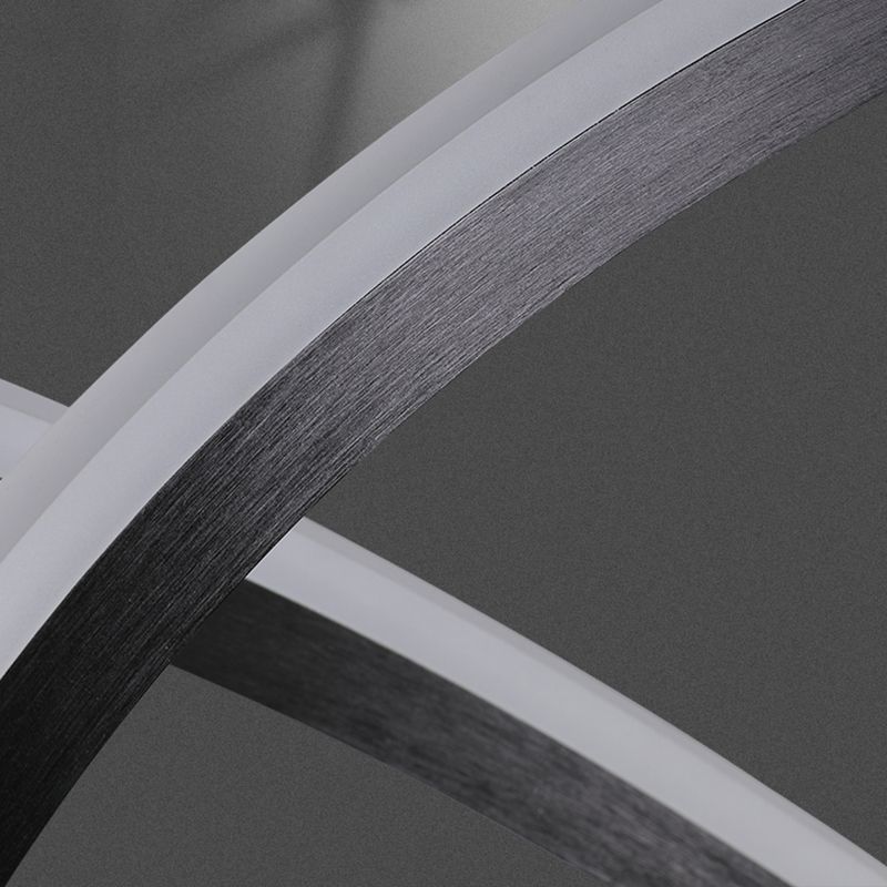 Orbiculaire schaduw Kroonluchter Lichten Moderne metalen kroonluchter verlichtingsarmaturen in zwart