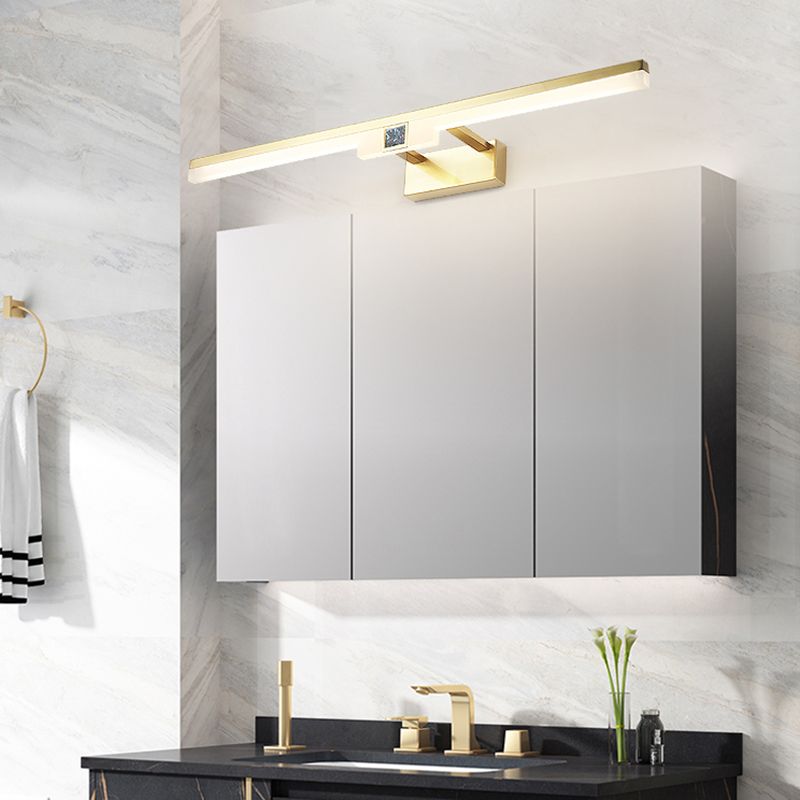 Linear Metal Wall Sconce Modern Style 1-Light Mirror Wall Mount Lighting