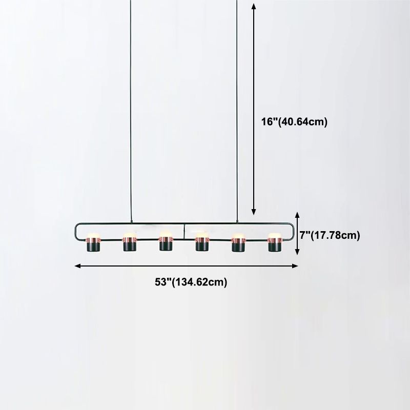 Contemporary Style Cylinder Island Lighting Ideas Metal 6 Light Island Light Fixtures