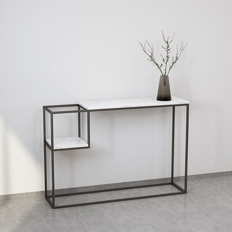 Stone Modern Console Table with Shelf, 31.49 inch Frame Console Table