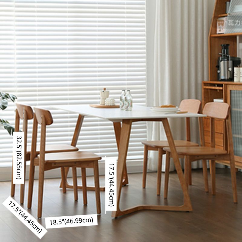 Contemporary Solid Wood Dinette Set with Rectangle Table Dining Room Set for Restaurant