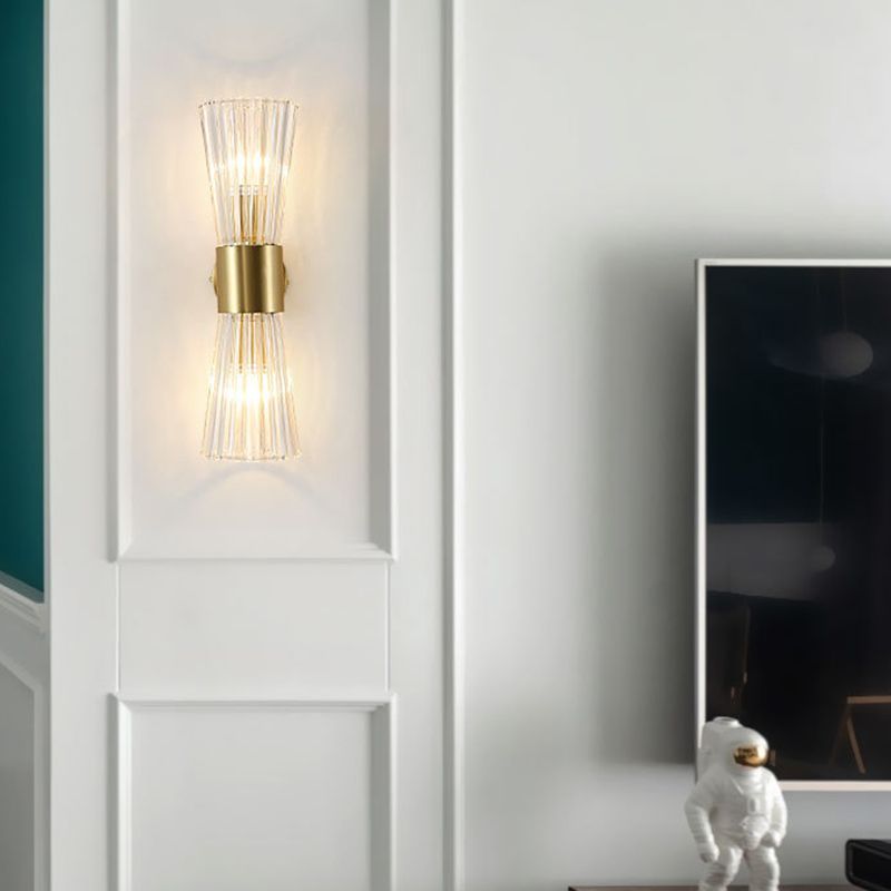 Geometric Wall Lighting Modern Metal 2 Lights Rustic Wall Sconces in Gold