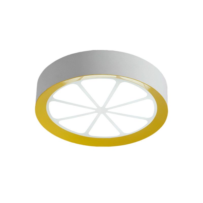 Lemon Ceiling Mount Kids Acryl Led White Flushmount Light in Warm/White Light