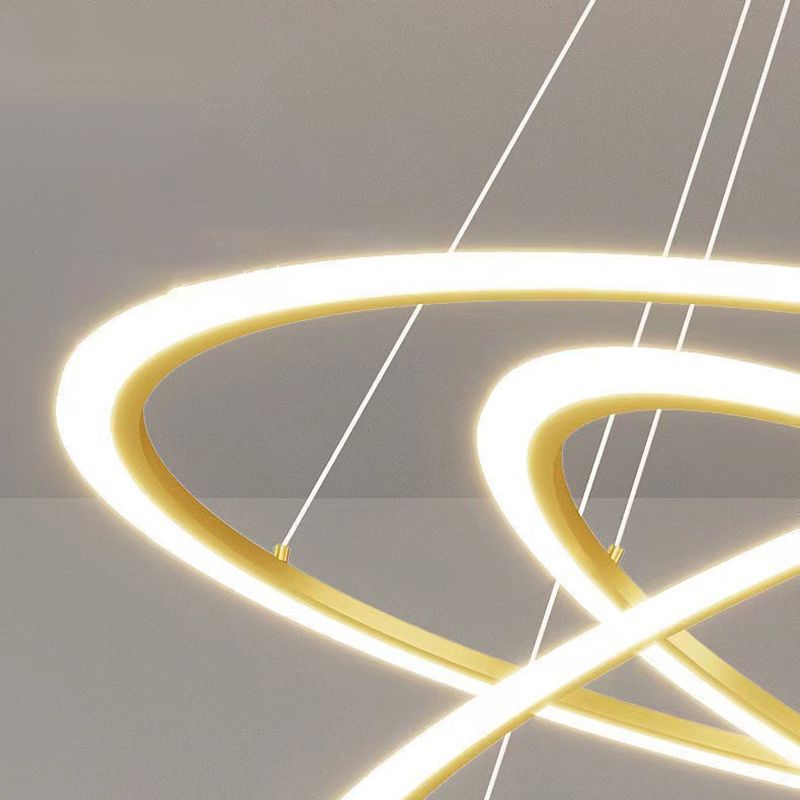 Multi Lights Ring Pendant Chandelier Modern Style Metal Hanging Lamps
