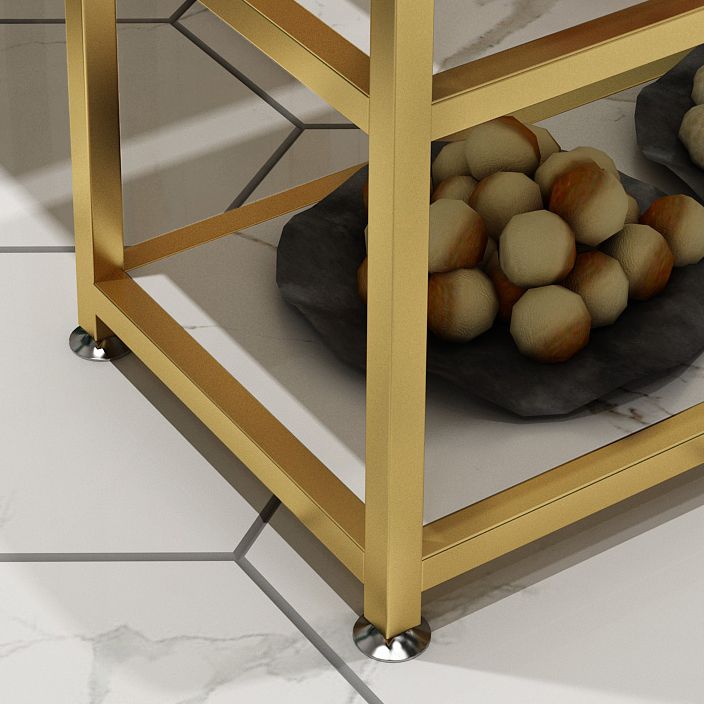 25.59"H Stationary Modern Prep Table Metal Rectangular Prep Table for Dining Room