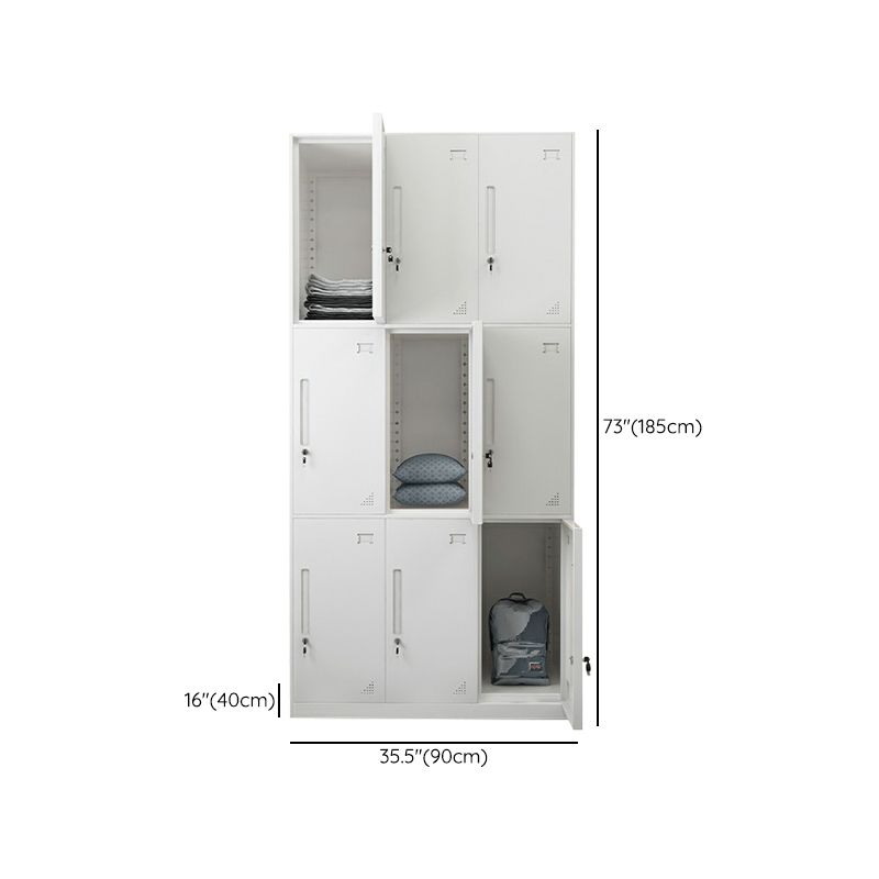 Hinged Wardrobe Cabinet with Lock Industrial Steel Wardrobe Armoire