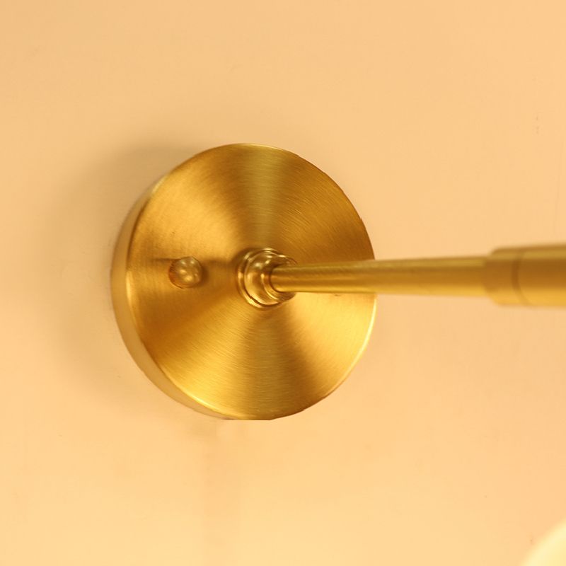 Modernism Glass Shaded Wall Light Golden Metal Lighting for Home