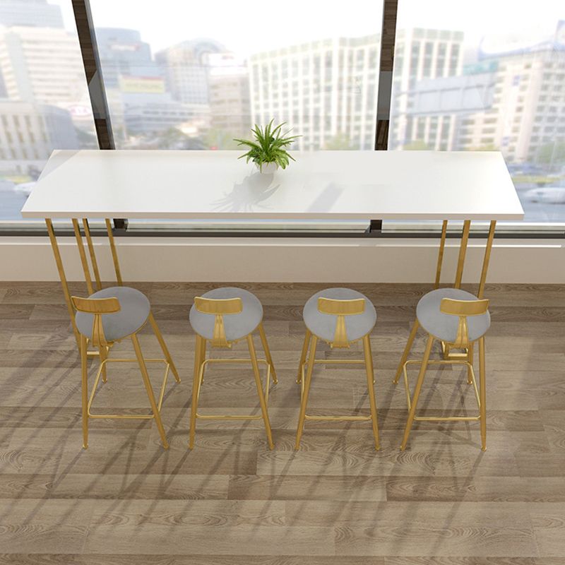 Contemporary Bar Stool Cushion Barstool with Gold Metal Legs