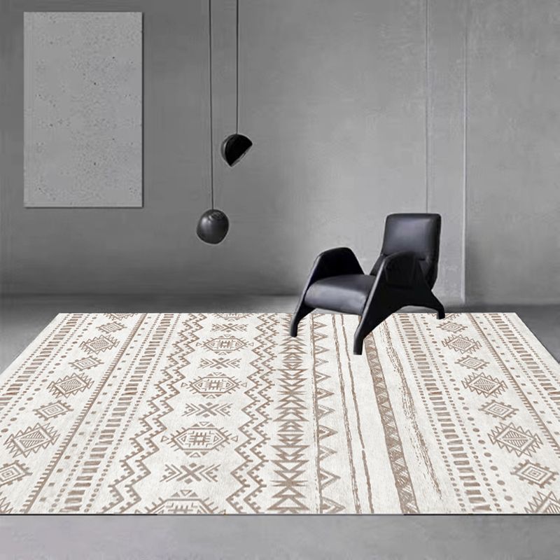 Bohemian Home Decor Carpet Eclectic Tribal Pattern Rug PVC Area Rug with Non-Slip Backing