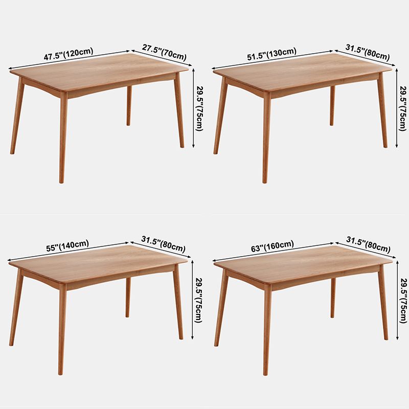 Mesa de comedor de 4 patas de estilo moderno, colección de comedor de madera maciza para interiores