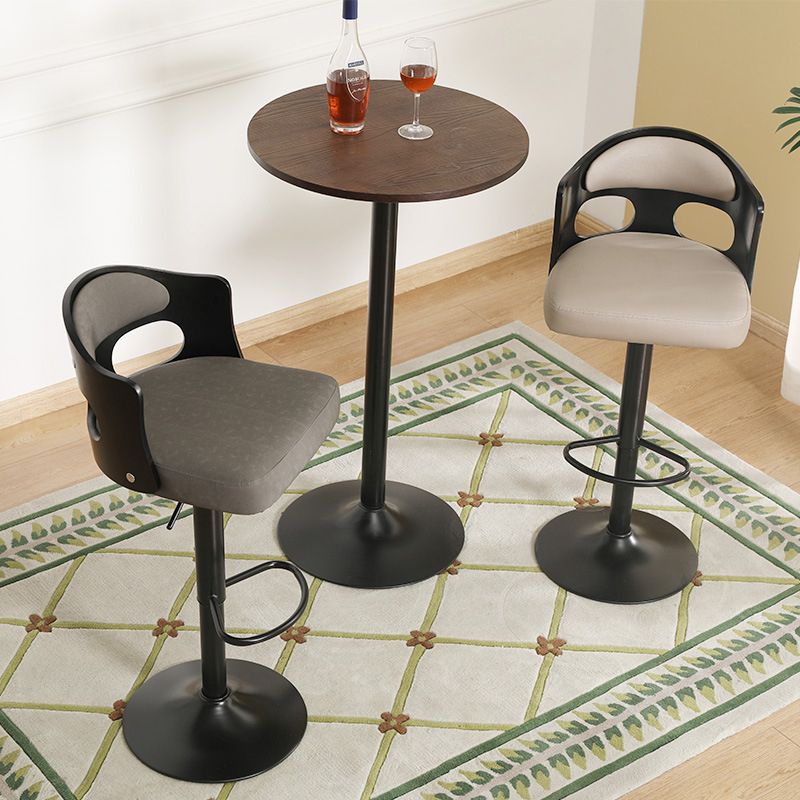 Contemporary Metal Barstool Faux Leather Counter Stool With Chrome Base