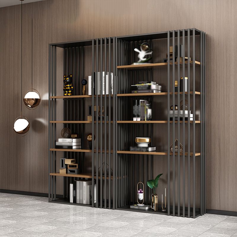 Modern Style 4-Shelf Bookshelf Open Black Shelf Bookcase for Study Room