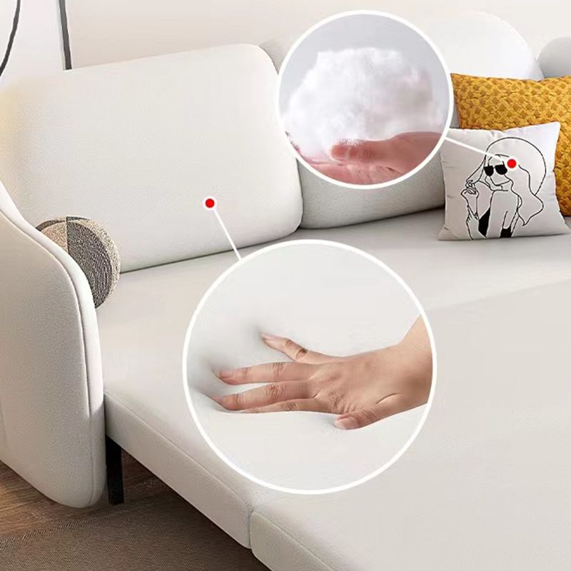 Faux leather Sleeper Sofa with Pillow Back Sofa Bed with Detachable Mattress