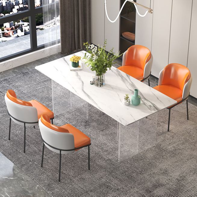 Modern Stone Top Dining Table Set 1/2/5 Pieces Dinette Set for Kitchen