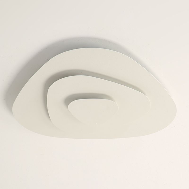 Lacquered Iron LED Ceiling Light in Modern Minimalist Style Acrylic Geometric Flush Mount in White