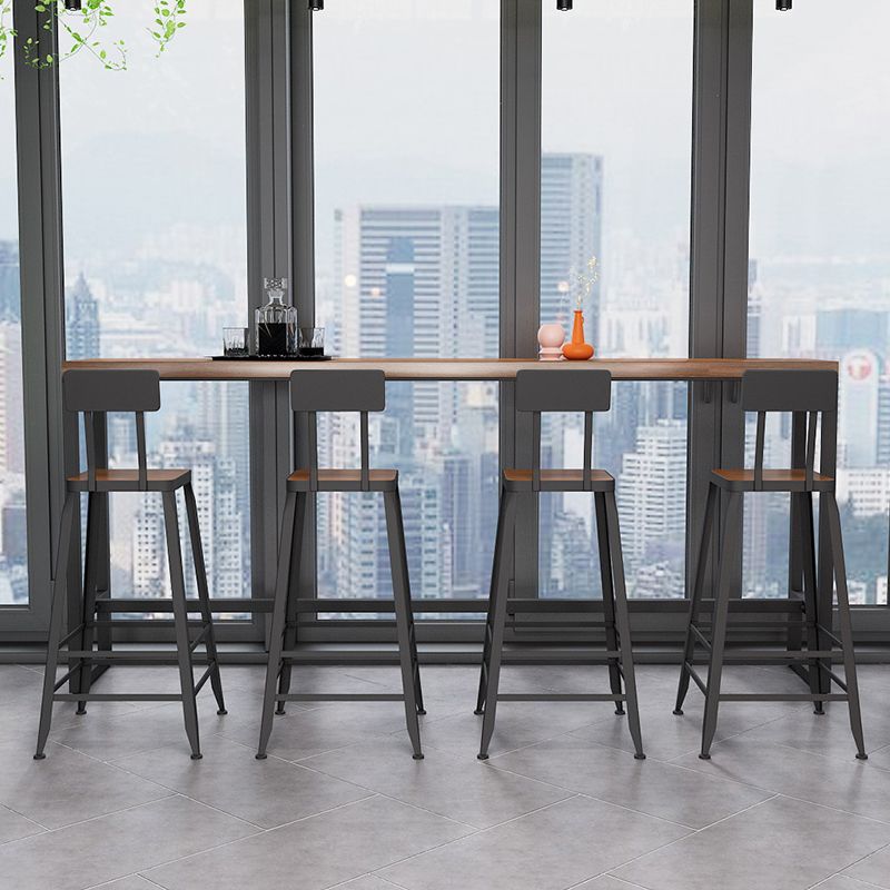 Solid Wood Counter Height Set Rectangle 1/2/5 Pieces Glam Pub Table Set