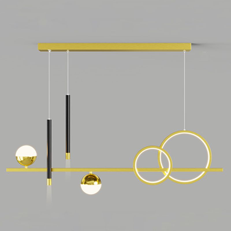 Modern Straight Bars Island Chandelier Lights Metal Island Lighting