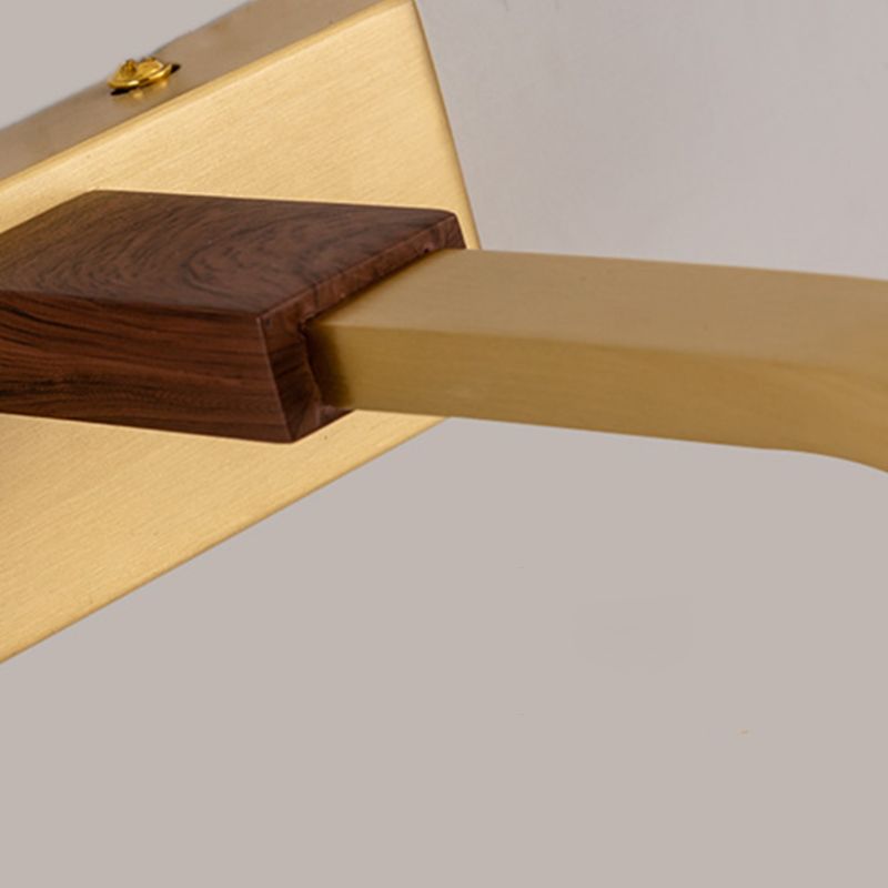 Metal Linear Shade Wall Sconce Modern Style Modern 1 Apparecchio di illuminazione da parete a specchio leggero in marrone
