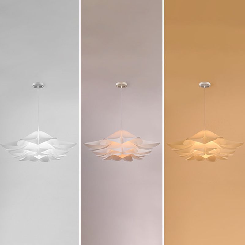 Flower Pendant Ceiling Light Contemporary Style Acrylic White Hanging Pendant Light