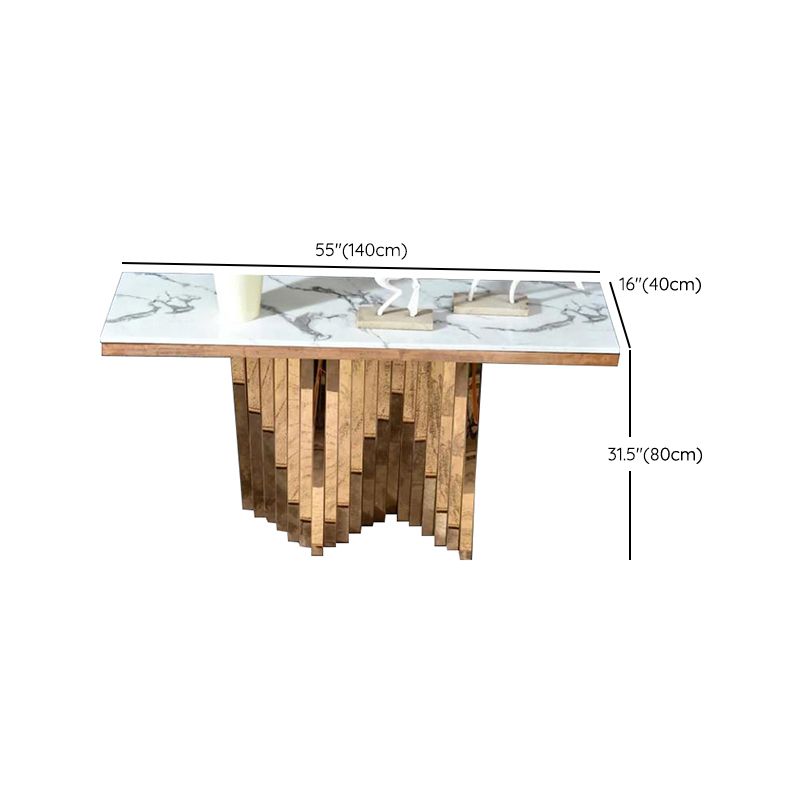 Modern 31.5" Tall Console Table Abstract Base 1-shelf Accent Table