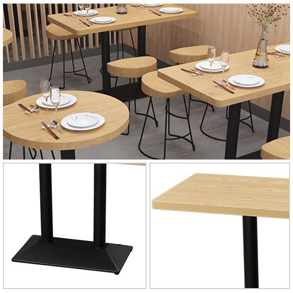 Industrial Style Dining Room Table Home Kitchen Dinner Furniture with Metal Base