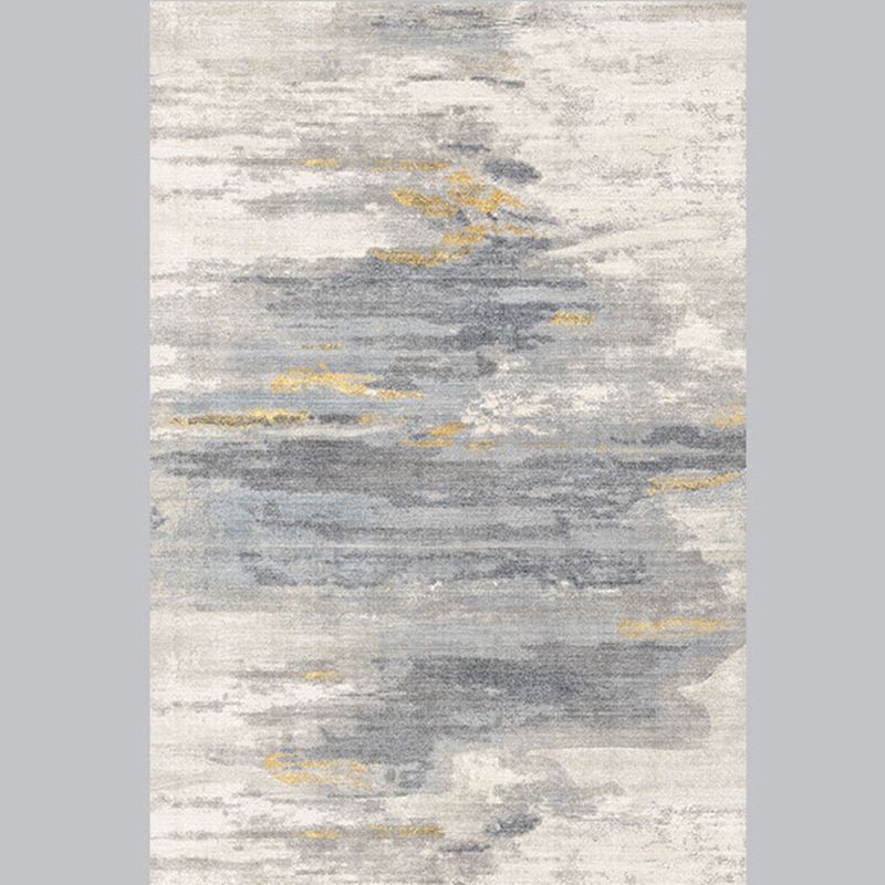Stylish Grey Tye Dye Carpet Polyester Modern Area Rug Anti-Slip Washable Rug for Home Decor