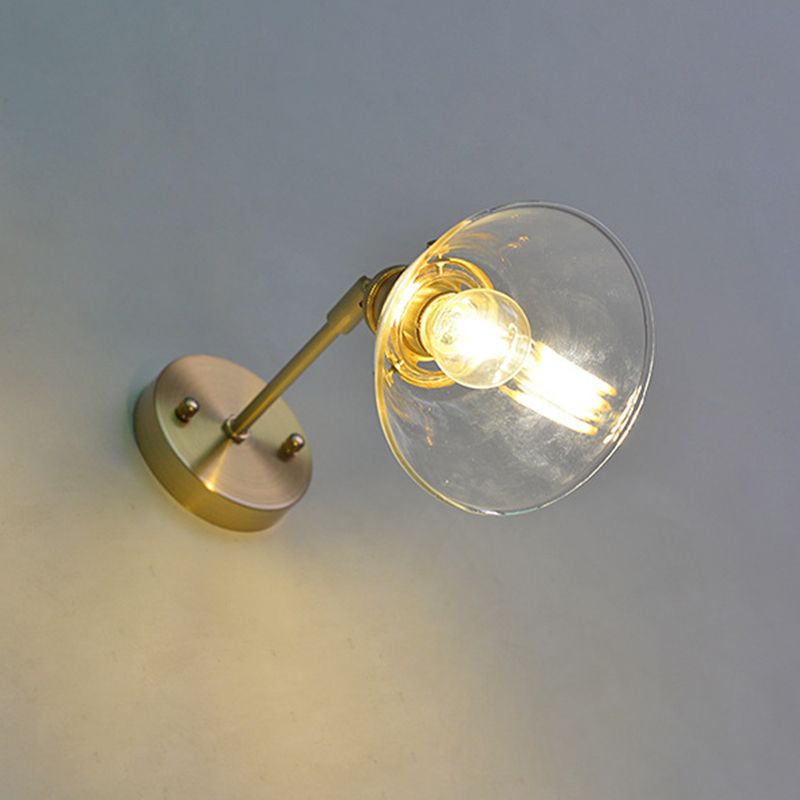 Bowl Wall Sconce Lighting Industrial Style Glass 1 Light Wall Mounted Light