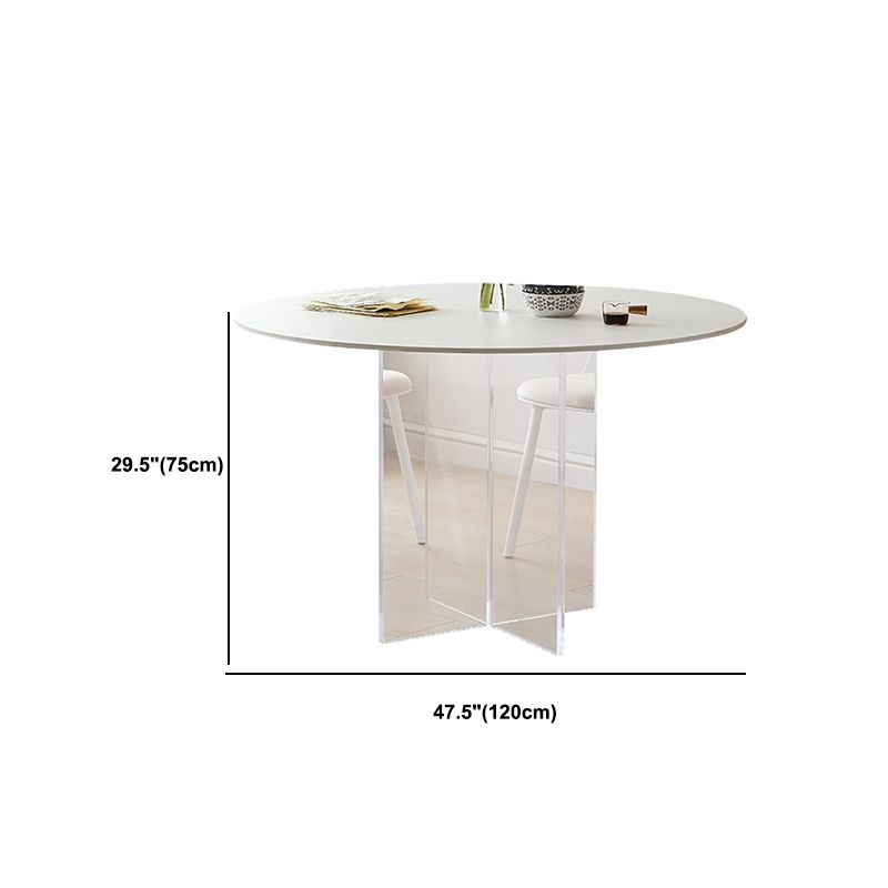 Modern Dining Set 1/3/4/5 Pcs Round Dining Table with Side Chairs in White