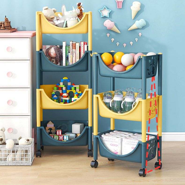 Modern Style Bookcase Etagere Open Back Plastic Bookshelf for Home