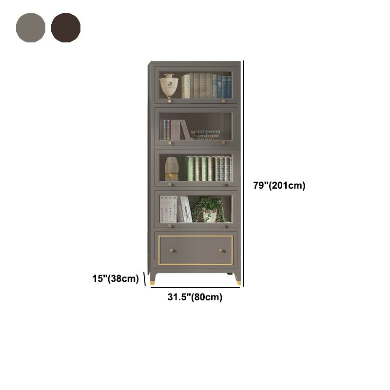 Vertical Glam Standard Bookcase Beech Closed Back Bookcase with Drawer