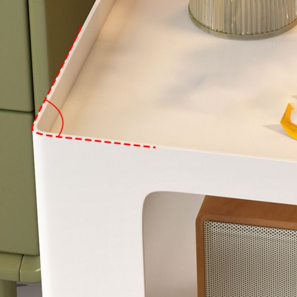 Modernistic Living Room Accent Side Table Double Tier Square with Storage