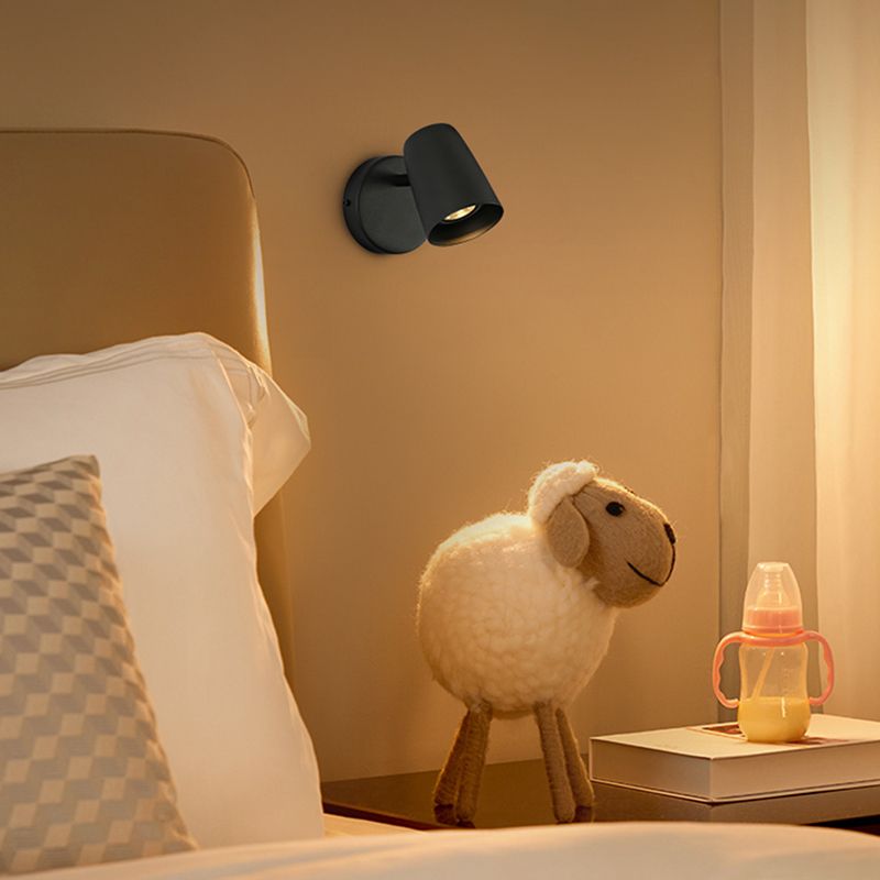 Modernism Single Nickel/Black/White Wall Mounted Sconce Mrtal Shaded Wall Light