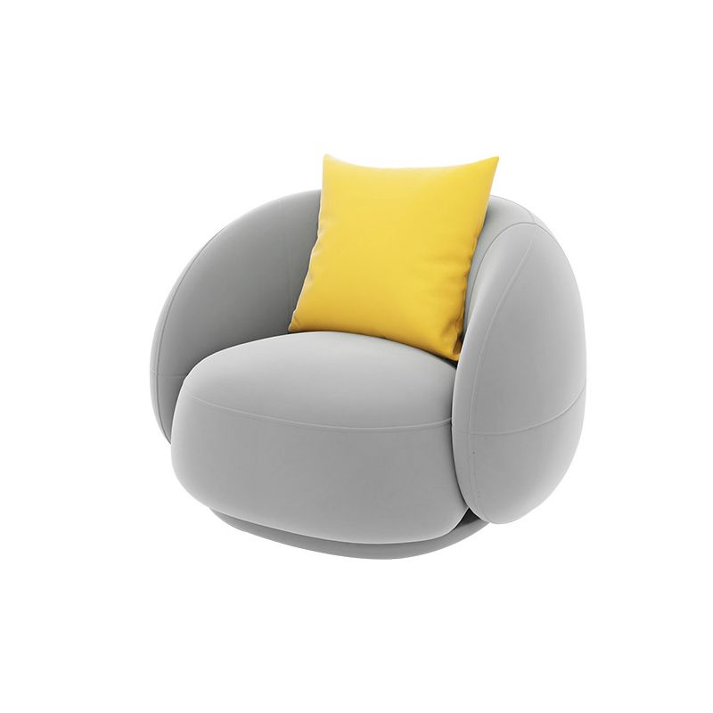 23.62 Inch Tall Contemporary Curved Sloped Sofa for Living Room