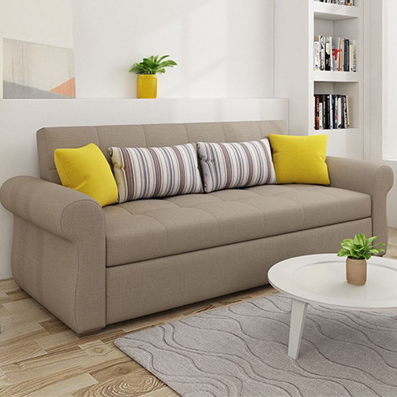 Cushion Back Futon Sofa Bed Pillow Included Flared Arms Sleeper Sofa