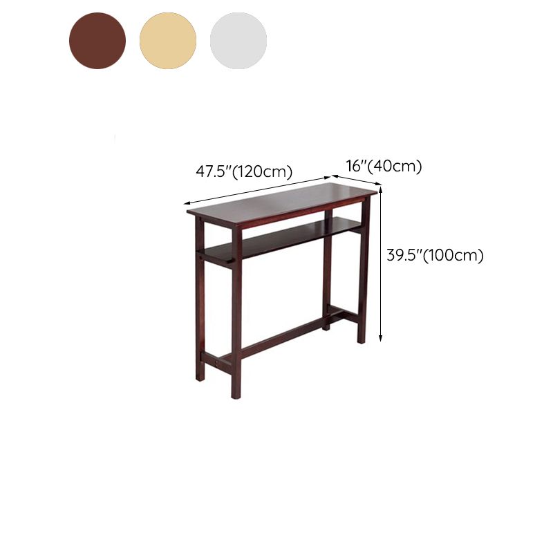 Industrial Solid Wood Bar Table Trestle Base Bar Table for Dining Room