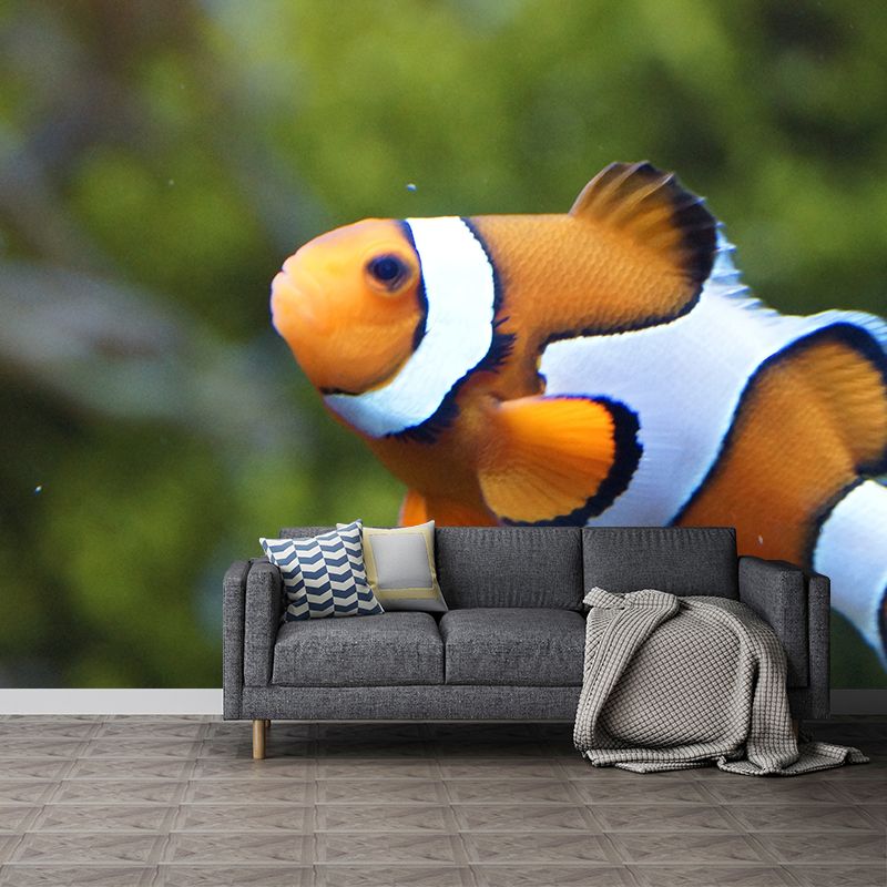 Lifelike Wall Mural Clown Fish Printed Sitting Room Wall Mural