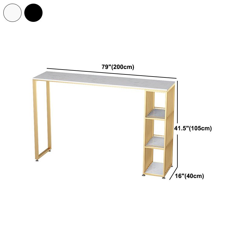 1/3 Pieces Luxurious Rectangular Bar Table Set Artificial Marble Top Bistro Table Set