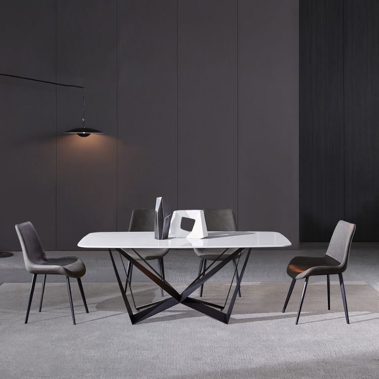 Modern Dining Set 1/4/5/7 Pcs Rectangle Dining Table with Wingback Chairs