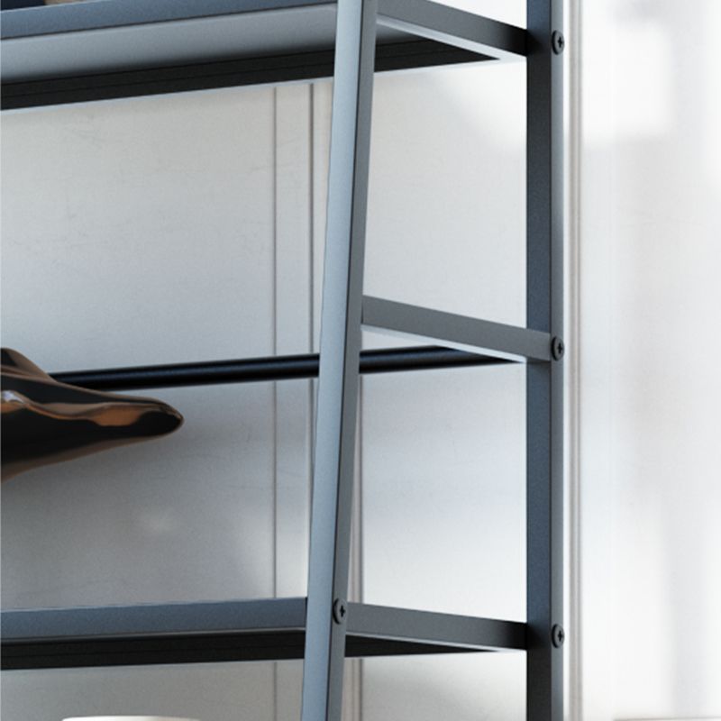 Modern Bookshelf Ladder Metal Open Back Shelf Bookcase with Shelves for Living Room