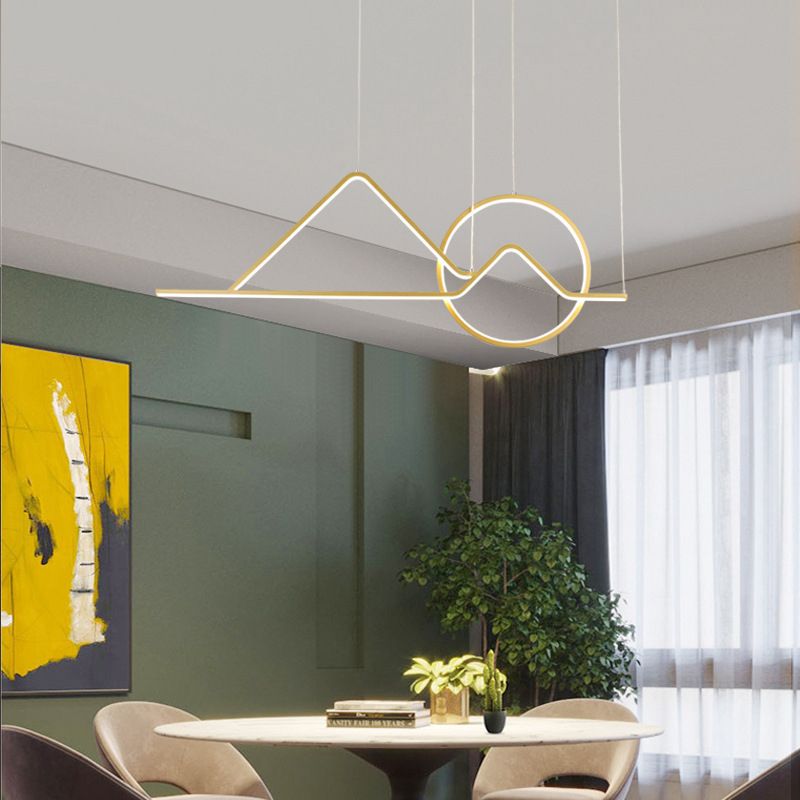 Geometric Island Lighting Modern Lighting Chandelier Metal 3 Light Island Lamps