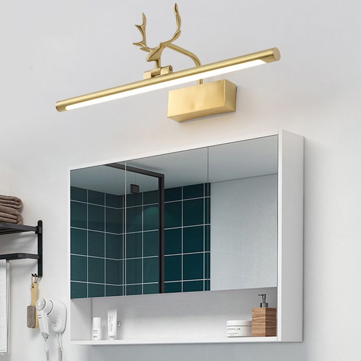 Mid-secolo stile di lusso a parete lineare a parete vanity luci in metallo illuminazione da vanità con corna
