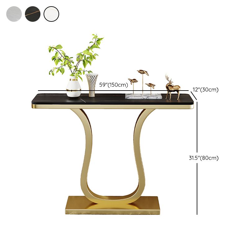 Rectangle Console Accent Table Antique Finish Console Sofa Table in Stone