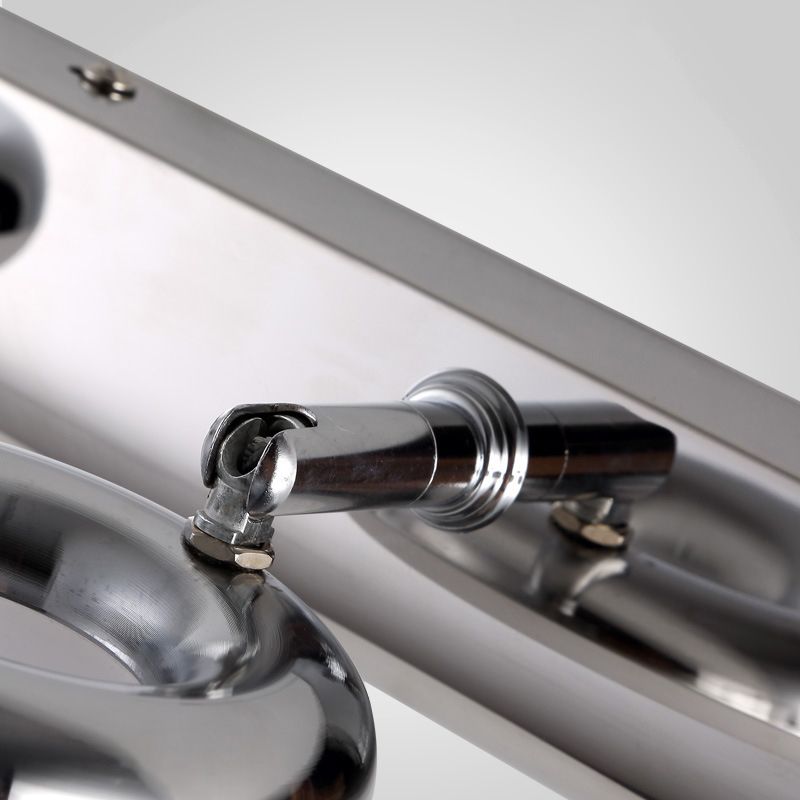 2/3 Heads Bathroom Wall Lighting with Circular Acrylic Shade Silver Finish Vanity Light in Warm/White Lighting