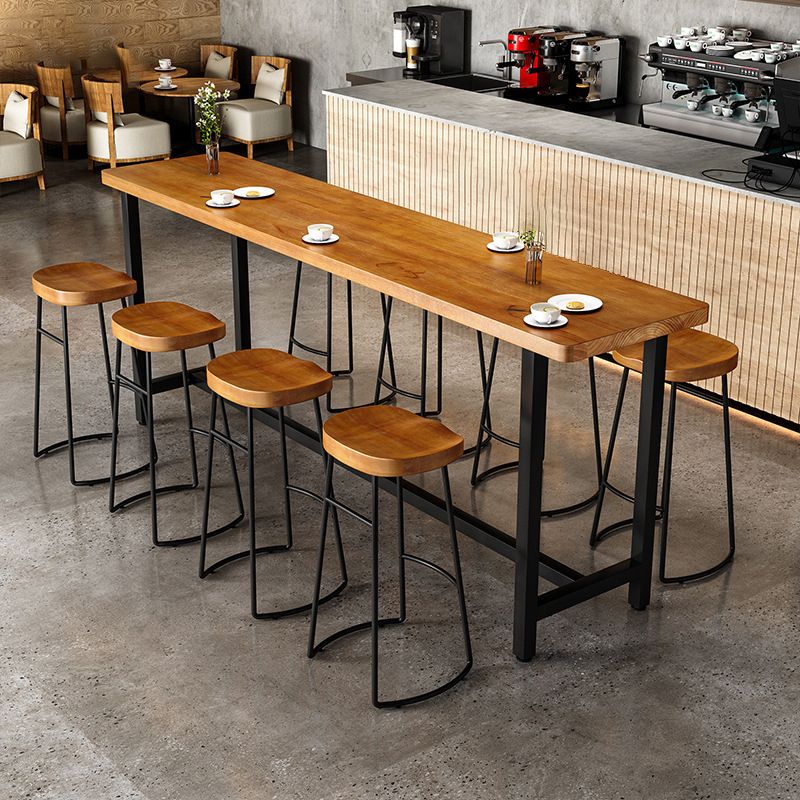 1/9 Pieces Bar Stool and Table Set Rectangular Pub Table Set