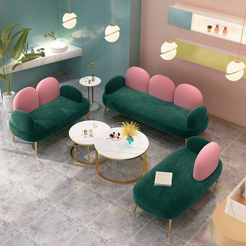 Contemporary Round Arm Sofa Tight BackCamel Back Standard Sofa