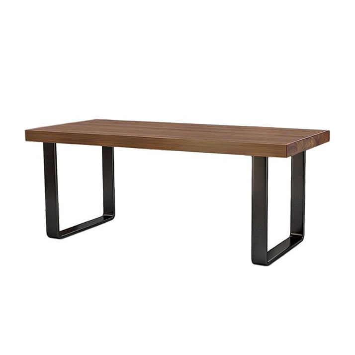 Industrial Dinner Table Solid Wood Rectangle Dinette Table in Brown